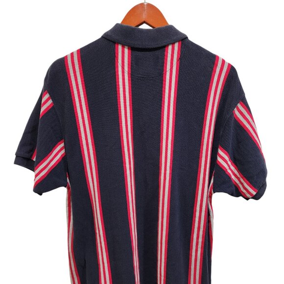 Chaps Ralph Lauren Vintage 90’s Vertical Striped Polo Shirt Size L Logo - Picture 7 of 14